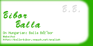 bibor balla business card